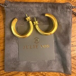 Julie Vos Gold Crescent Earrings